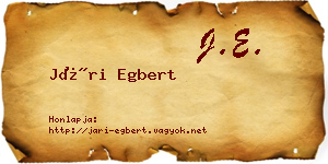 Jári Egbert névjegykártya